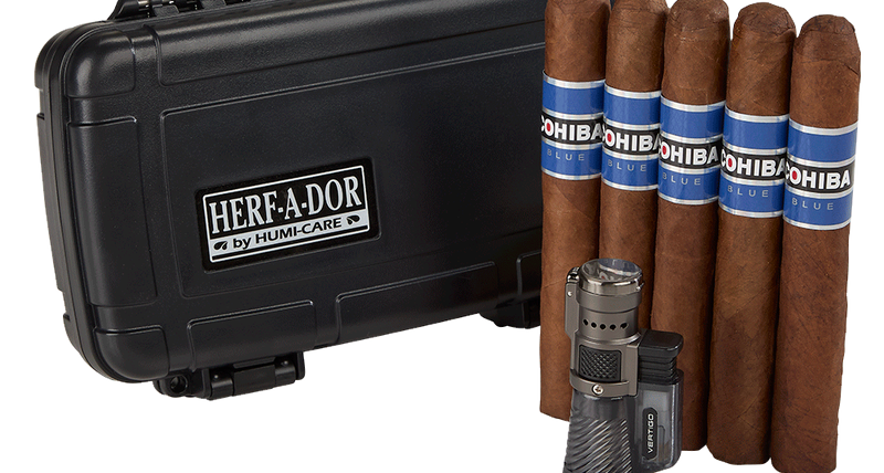 Cohiba Blue...5 Cigars, Torch Lighter & Travel Case